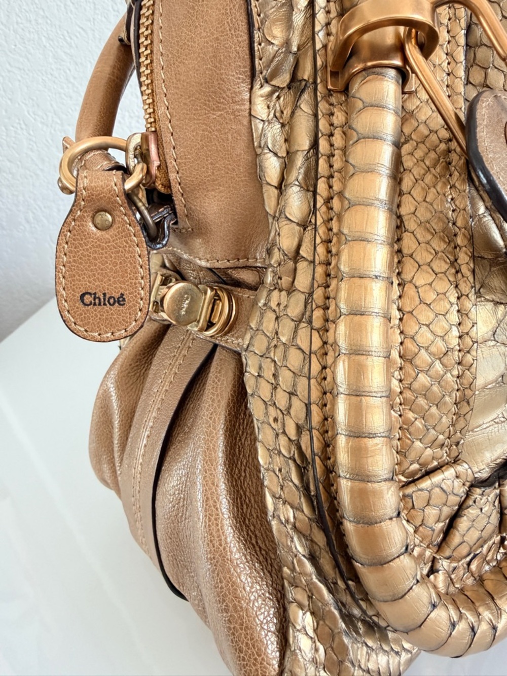 Chloe Gold Python paraty Handbag - Picture 5 of 15
